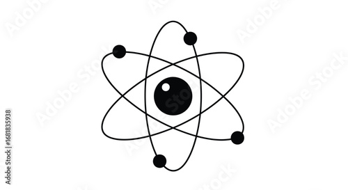 Atom model with orbiting electrons
