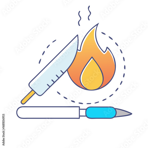 Sterilizing equipment such as scalpel, blade and surgical knife in medical lab