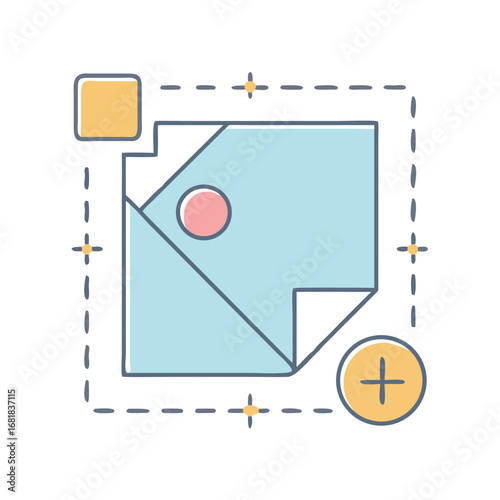 Vector illustration of a user interface with a document preview and options
