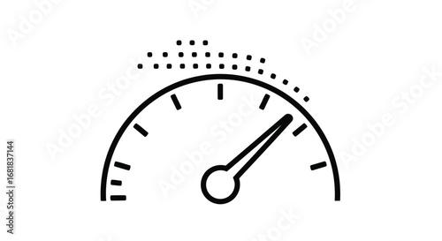 Speedometer indicating high speed