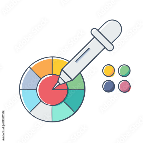 Color Selection Tool with Palette Wheel and Additional Color Swatches