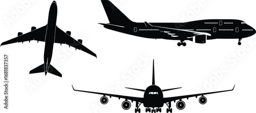 Airplane silhouette vector graphic design for commercial use art