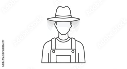 Farmer with hat and overalls for agriculture concept