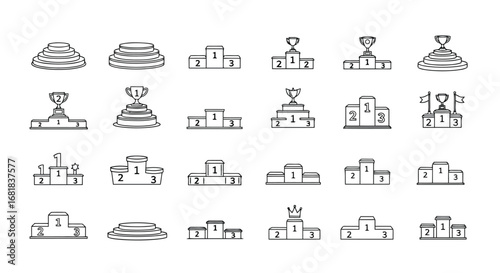 Collection of podiums for winners