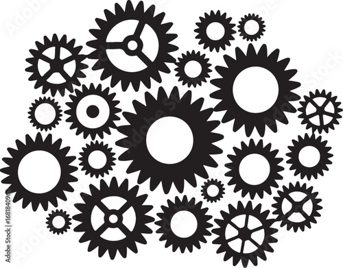 Interconnected Gears Vector graphics