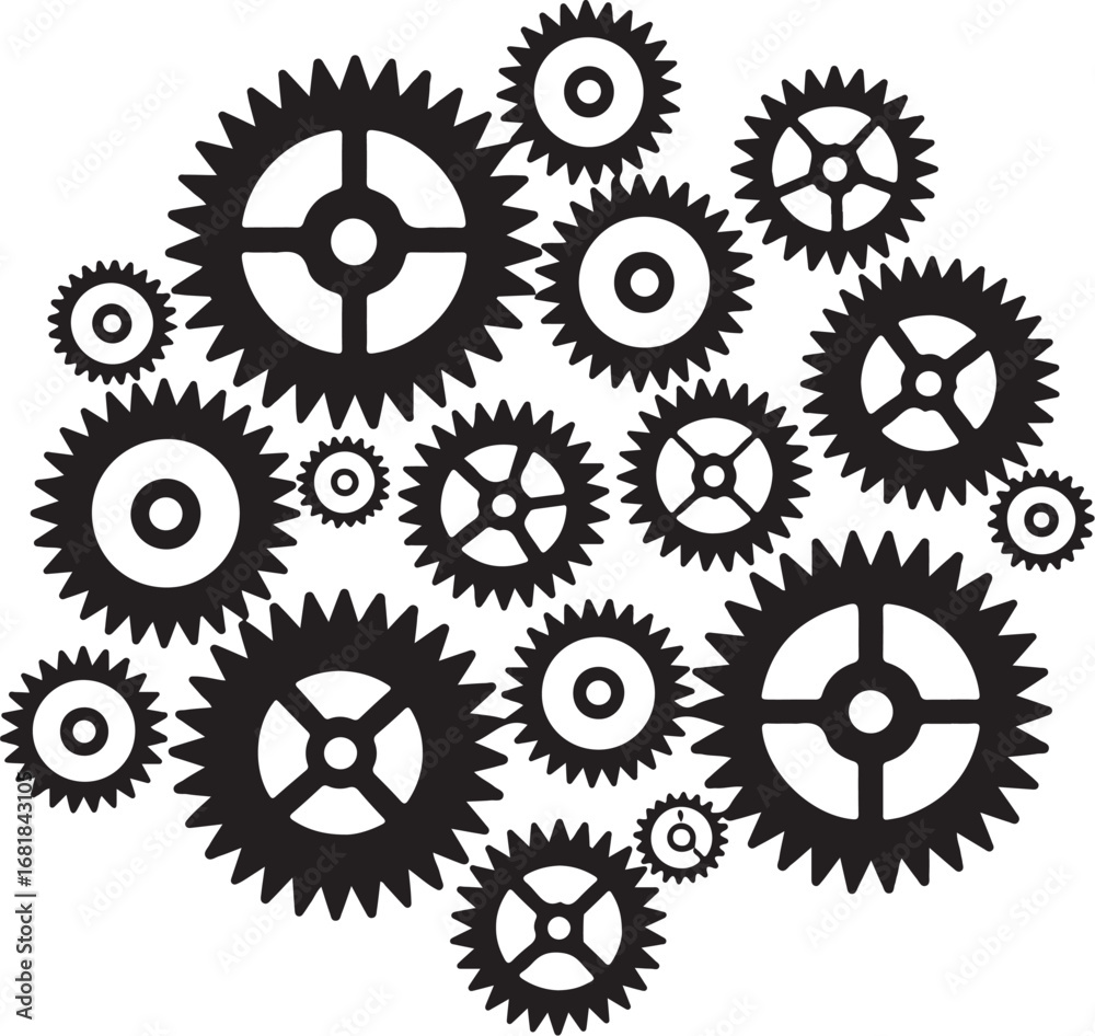 Obraz premium Interconnected Gears Vector graphics