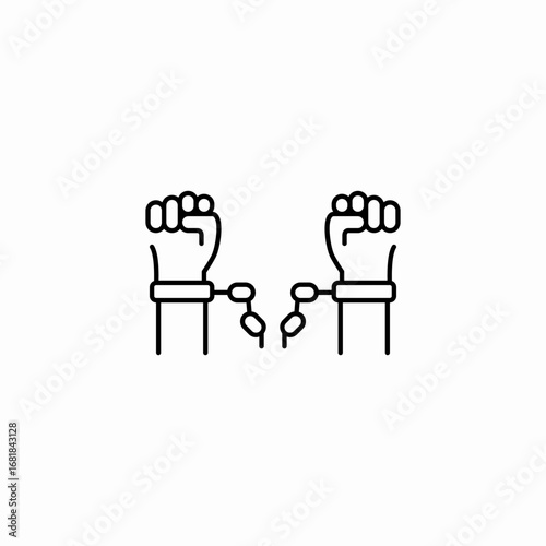 broken chains freedom icon sign vector