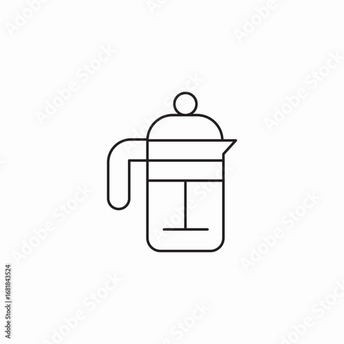 coffee press pot icon sign vector