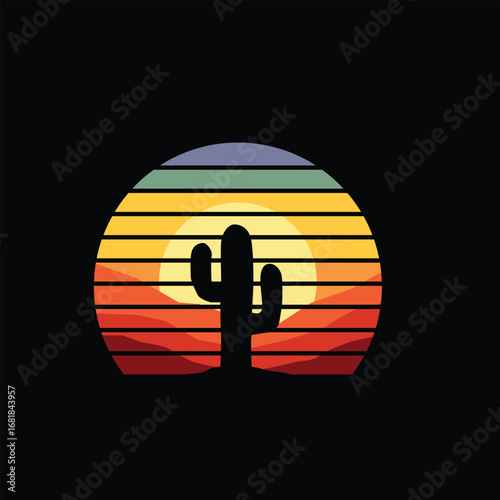 cactus plant abstract logo modern style