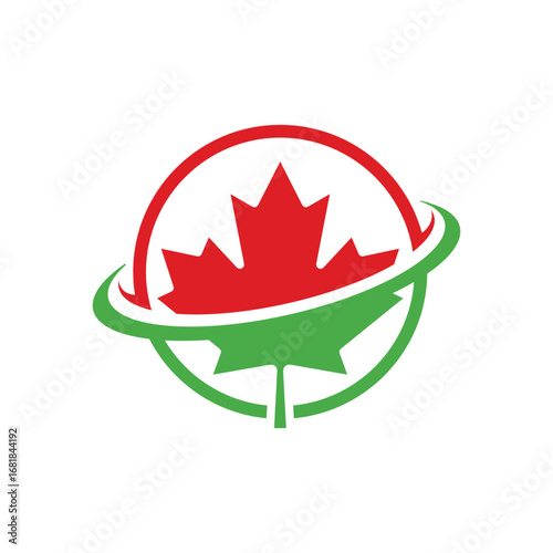 canadian leaf abstract logo modern style 