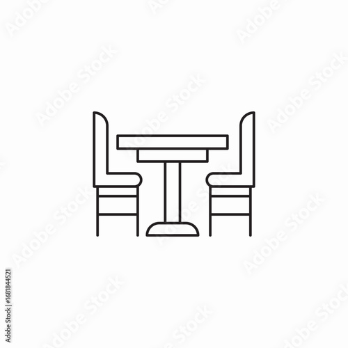 dining table chairs icon sign vector