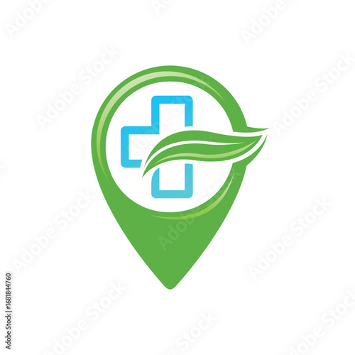 medical pin map abstract logo modern style