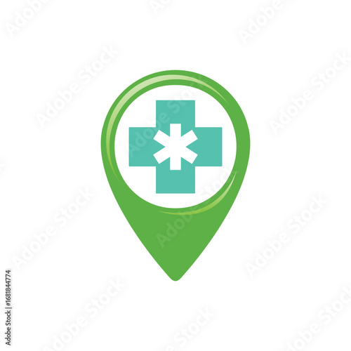 medical pin map abstract logo modern style