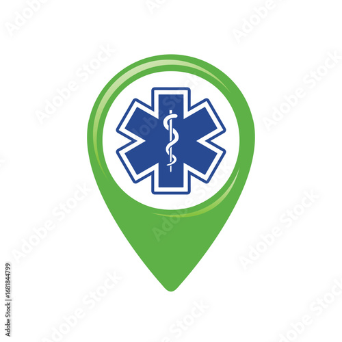 medical pin map abstract logo modern style