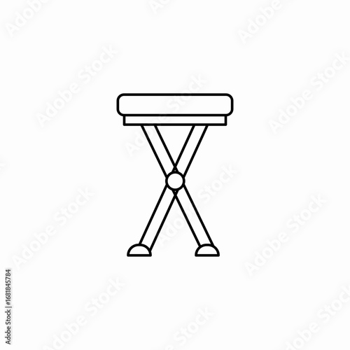 folding stool seat icon sign vector