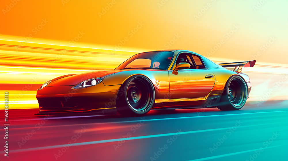 Naklejka premium Dream car, supercar, speed in the veins