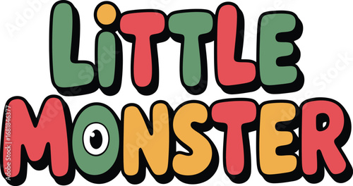 Adorable little monster logo design for creative branding and merchandise vector