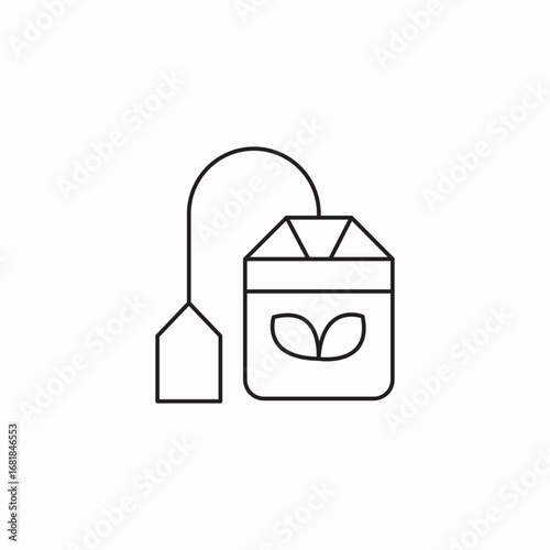 green tea bag icon sign vector