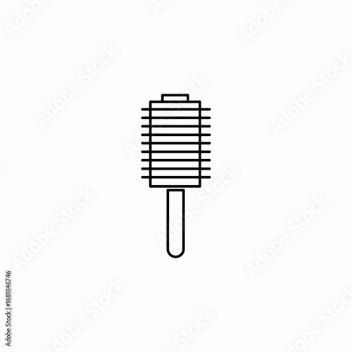 hair roller brush icon sign vector
