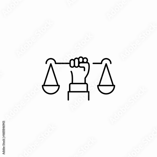 hand holding balance icon sign vector