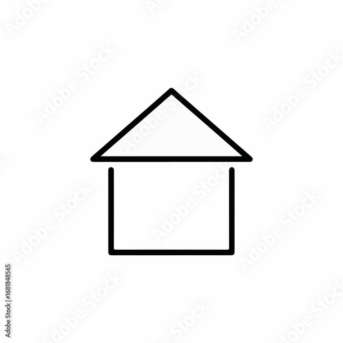 Minimalist line art house icon, simple symbol of a house, depicted against clean background, creates visually striking focal point, with minimalist line art house icon representing home, residence.