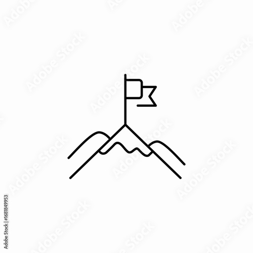 mountain peak achievement icon sign vector