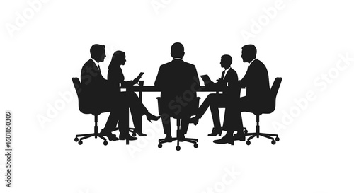 Business people sitting around a conference table in a meeting