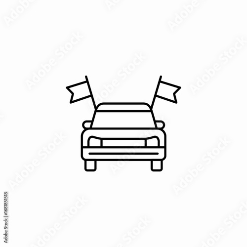 political rally car icon sign vector