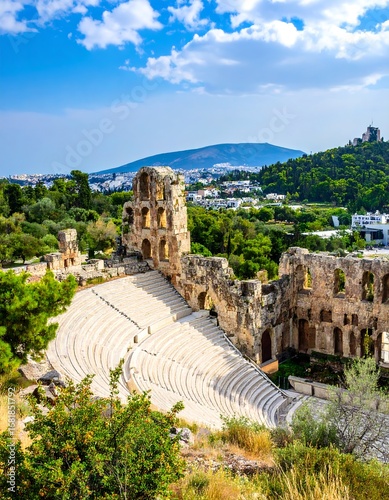 Ancient Greek theater, panoramic view