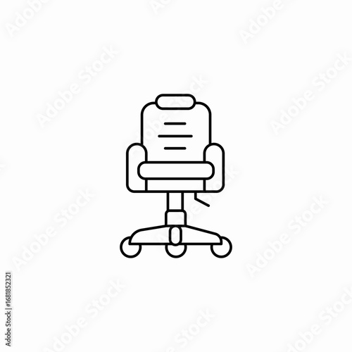 rolling office chair icon sign vector