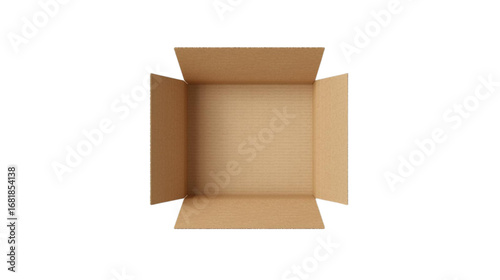 Cardboard packaging box mockup on white background