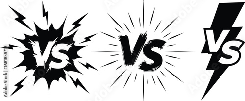 Versus battle vs fight comparison vector graphic design element