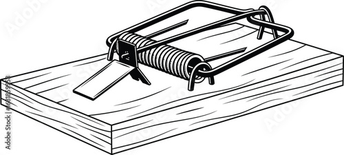 Mouse trap vector illustration pest control rodent catcher design