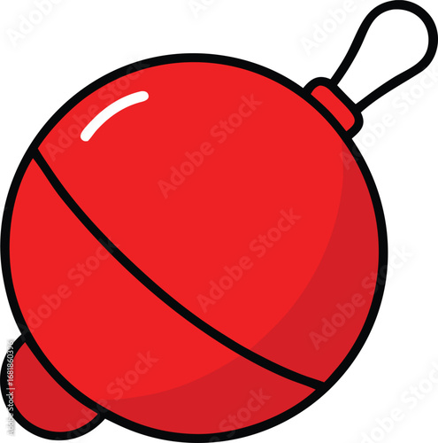Vibrant red sleigh bell jingle symbol festive holiday vector illustration