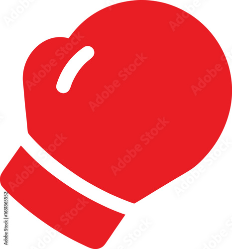 Sporty red boxing glove fighting symbol vector illustration icon eps file transparent background
