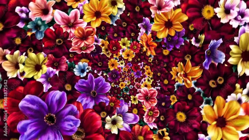 Multicolored Floral Arrangement Serving as Decorative Backdrop