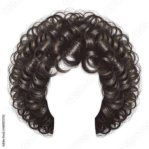 Detailed illustration of afro hair texture and volume