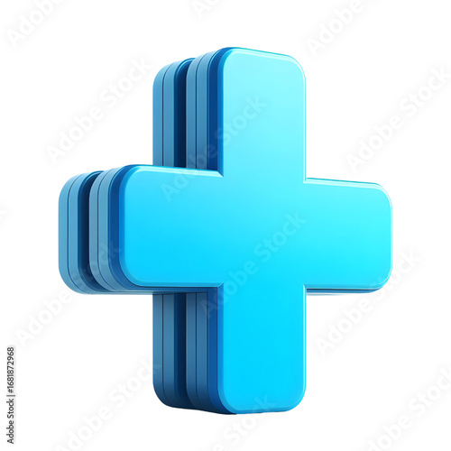 Sign plus on white background. isolated 3D image