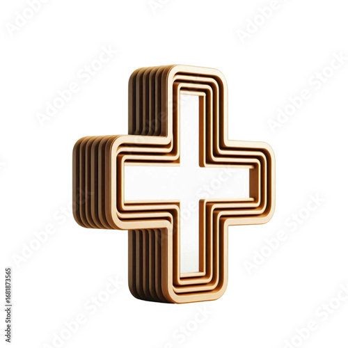 Sign plus on white background. isolated 3D image