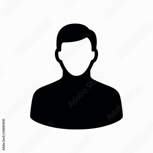 Simple silhouette icon of a man s head and shoulders