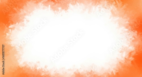orange watercolor brush strokes lining the edge creating a border or frame on a solid white background