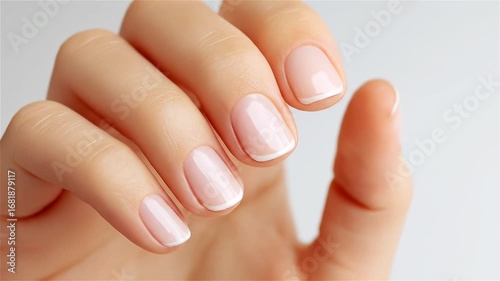 Elegant nail care routine showcasing flawless natural nails with a perfect French manicure for a chic look suitable for any occasion