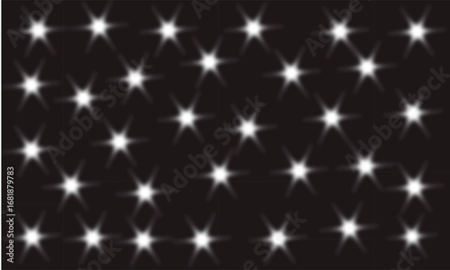 Bright, sparkling stars glow against a beautiful blue night sky design, perfect for a winter holiday illustration