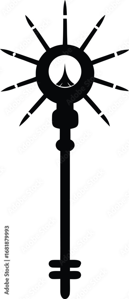Obraz premium Ancient glowing key vector illustration scalable eps icon for digital design transparent background