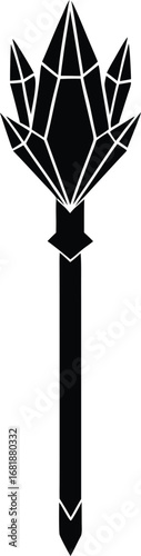 Crystal staff frost glow vector illustration scalable eps magical artifact icon transparent background