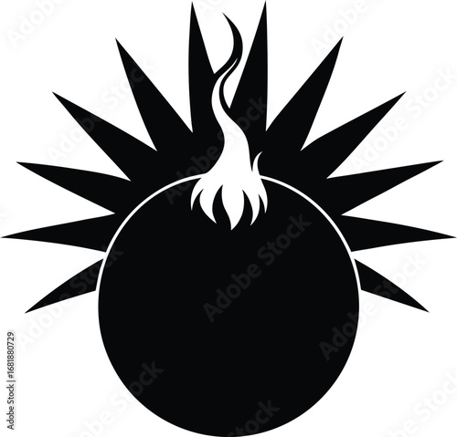 Golden fire orb blazing core vector graphic illustration for eps export scalable design transparent background