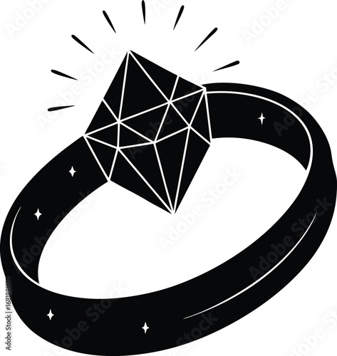 Mystic glowing ring jewel vector illustration scalable eps iconic design transparent background