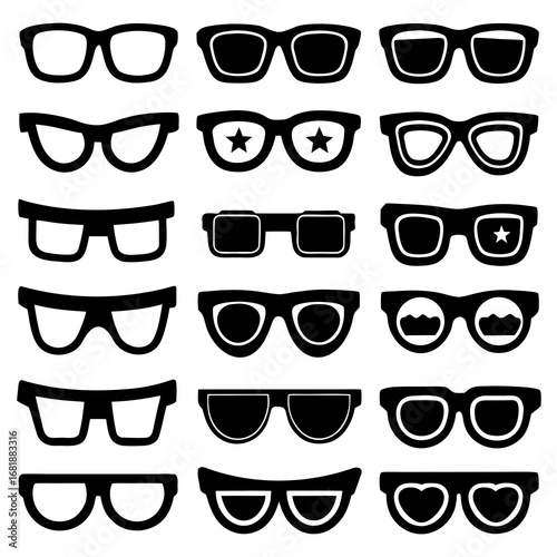 Collection of Black and White Eyewear Styles and Shapes glasses spectacles