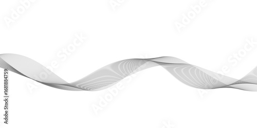 Abstract wavy lines design for modern background. This elegant, minimalist design features flowing, smooth grey lines creating a dynamic wave pattern against a pristine white background.