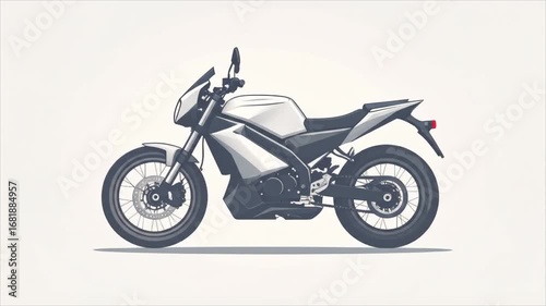 White grey motorcycle design illustration